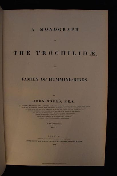 GOULD (John). A monograph of the trochilidae...