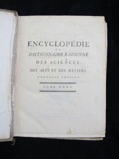 DIDEROT et D'ALEMBERT. Encyclopédie ou dictionnaire...