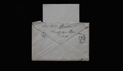 JACOB (Max). Lettre a. s., pliée, sous env.,...