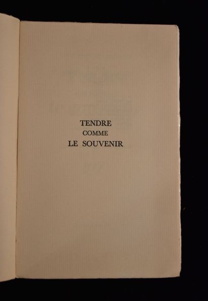 APOLLINAIRE (Guillaume). Tendre comme le...