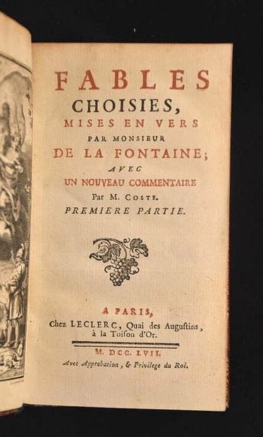 LA FONTAINE. Fables choisies. Paris, Leclerc,...