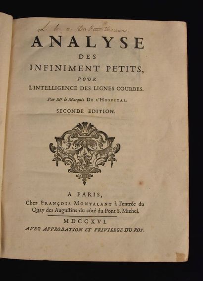 L'HOSPITAL (Marquis Guillaume de). Analyse...