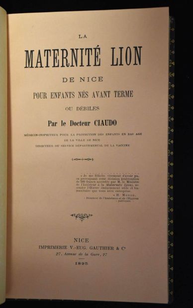 FAURE (Félix)]. CIAUDO. La Maternité Lion...