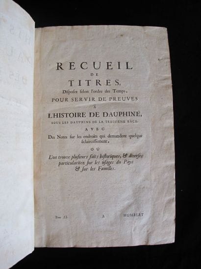 MORET DE BOURCHENU (J.-P., marquis de Valbonnais)....
