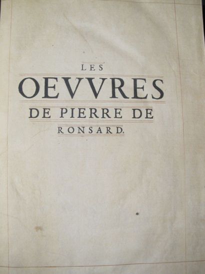 RONSARD (Pierre de). Les OEuvres de Pierre...
