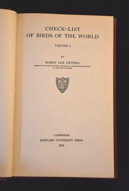 PETERS (J.-L.). Check-list of birds of the...