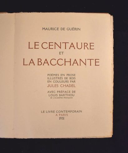 GUÉRIN (Maurice de). Le Centaure et la Bacchante....