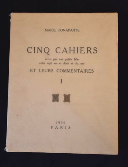 BONAPARTE (Marie). Cinq cahiers écrits par...