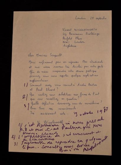 Littérature française. Ens. de lettres diverses...
