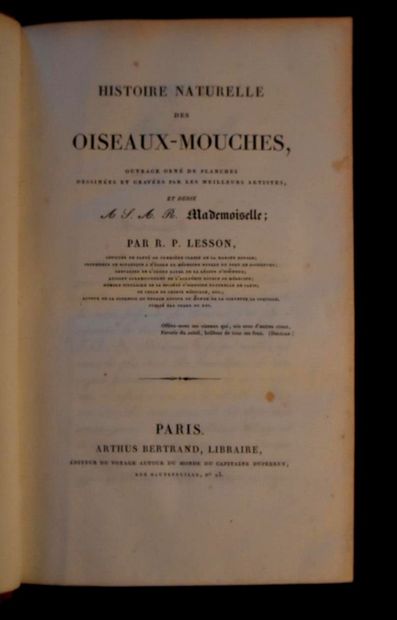 LESSON (René-Primevère). Histoire naturelle...