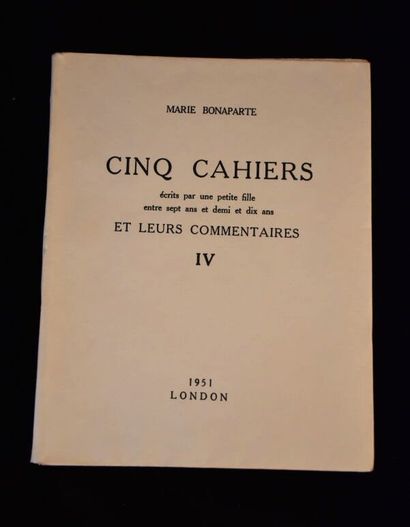 BONAPARTE (Marie). Cinq cahiers écrits par...