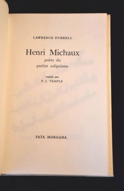 DURRELL (Lawrence). Henri Michaux, poète...