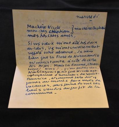 AUTOGRAPHES. BETTENCOURT (Pierre). 3 lettres...