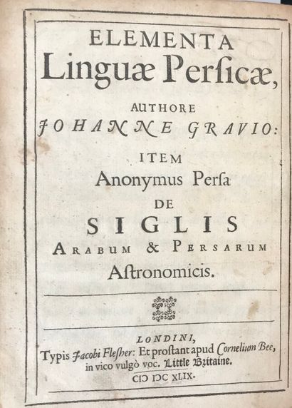 POCOCK (Eduard). Specimen Historiae Arabum....