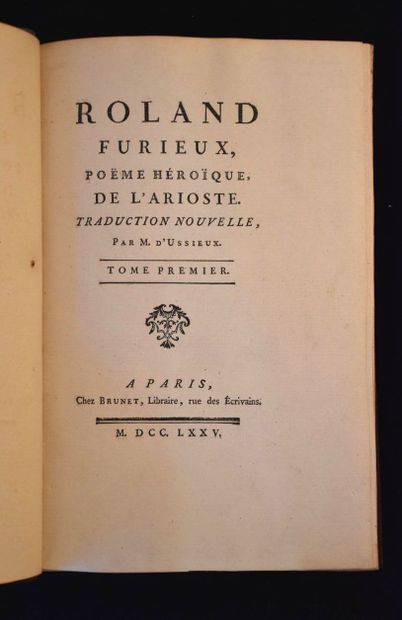 ARIOSTE. Roland furieux. Traduction nouvelle...