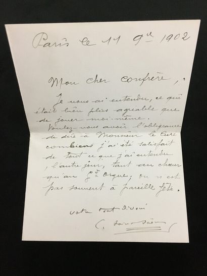 FAURÉ (Gabriel). 2 lettres a. s.



1 p....