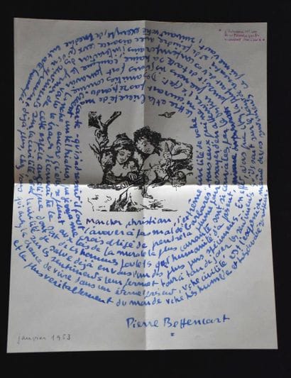 AUTOGRAPHES. BETTENCOURT (Pierre). 3 lettres...