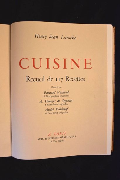 LAROCHE (Henri-Jean). Cuisine. Recueil de...