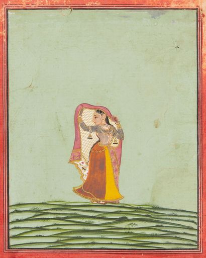 Inde, Rajasthan, Mewar, vers 1790

Courtisane...