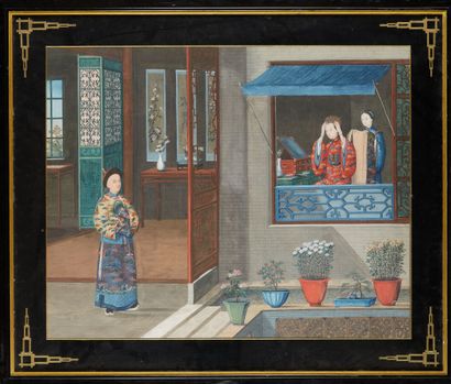 École anglo-chinoise

Intérieur chinois

Gouache...