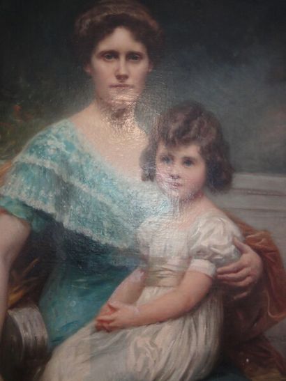 CABANNE Édouard (1857-1942) 

Portrait mère-fille...
