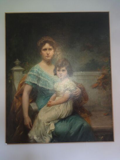 CABANNE Édouard (1857-1942) 

Portrait mère-fille...
