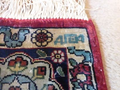 Tapis Héréké soie (chaîne et trame en soie,...