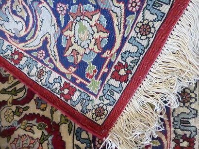 Tapis Héréké soie (chaîne et trame en soie,...