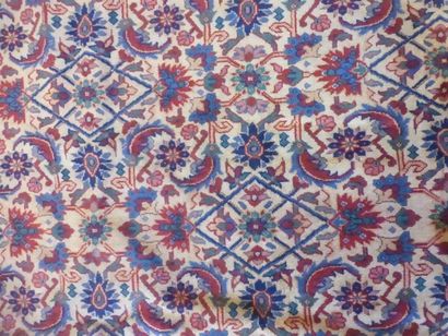 Tapis Tebriz (chaîne et trame en coton, velours...