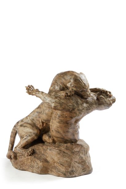 GARDET Georges (1863-1939)

Combat de lions

Marbre,...