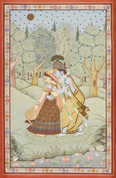 Inde, Rajasthan, Mewar, vers 1790

Courtisane...