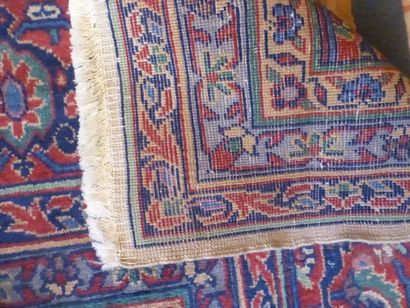 Tapis Tebriz (chaîne et trame en coton, velours...