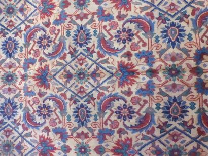 Tapis Tebriz (chaîne et trame en coton, velours...