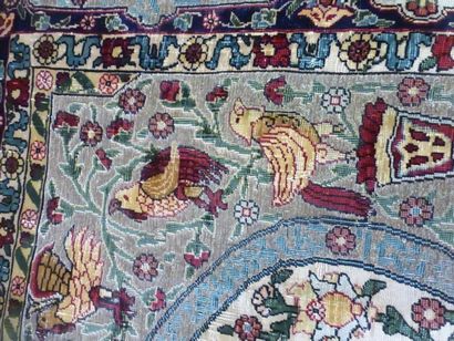 Tapis Héréké soie (chaîne et trame en soie,...