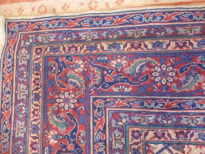 Tapis Tebriz (chaîne et trame en coton, velours...