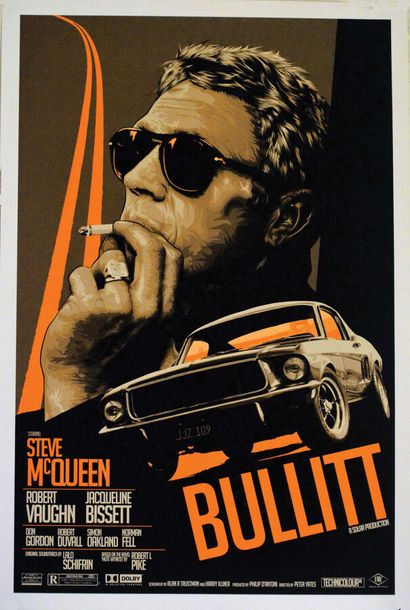 Bullit Staring Steve Mac Queen signed poster1...