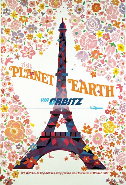 Paris Orbitz Visit The Planet Earth Poster...