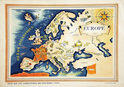 Europe MapPetitjeanParis1 Poster Non-Entoilée...