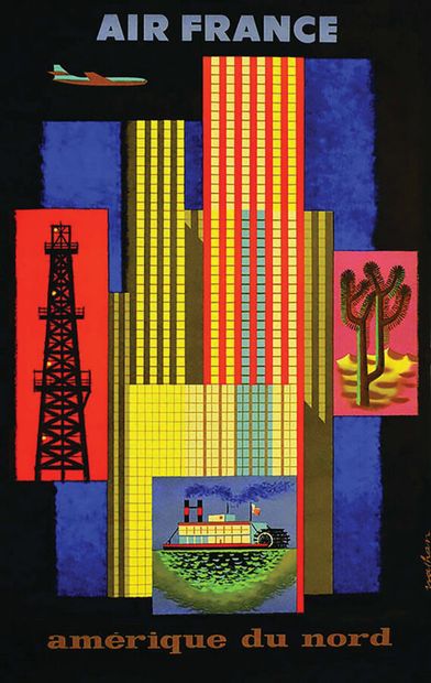 North America Air FranceCourbetParis Poster...