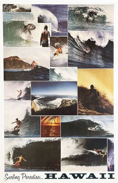 Surfing Paradise Hawaii Très RareGordon Ng...