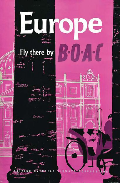 BOAC Europe Fly There By1 Affiche Non-Entoilée...