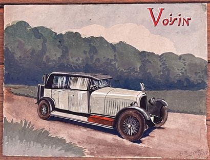 Voisin Automobile Aquarelle signée D BupantAquarelle...