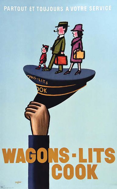 Wagons Lits CookHubert BailleParis Poster...