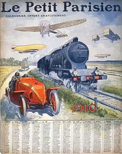 Le Petit Parisien Calendrier de 1910 Affiche...