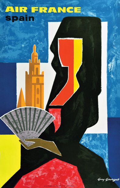 Spain Air FranceS.A. CourbetParis Poster...