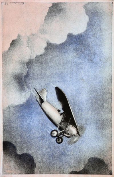 Avion réalisant un Looping signé Lucien Cavé1...