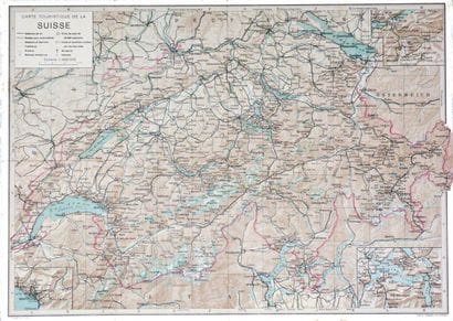 Tourist Map of SwitzerlandFretz FrèresZürich...