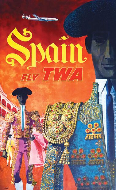 Spain Fly TWA Toreadors at La Plaza de Torros...