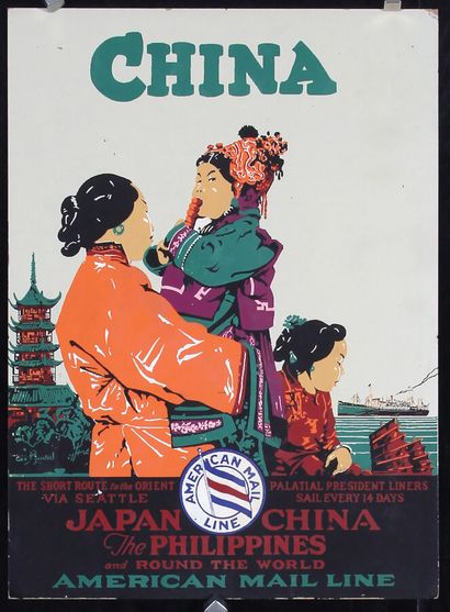 China - American Mail Line China Japan Philippines...