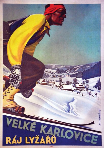 Velke Karlovice Raj LyzaruUnie Affiche entoilée/...